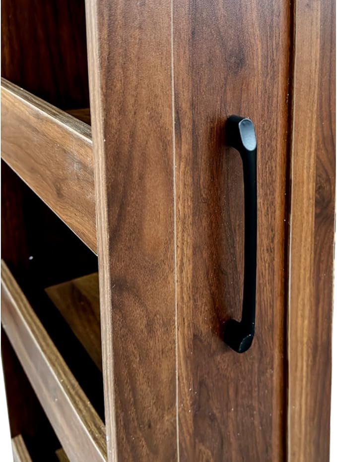 7-Tier Slim Pull-Out Storage Cabinet 15.75" W x 70.75" H Narrow Pantry Organizer Shelf for Kitchen Between Refrigerator Counter Gap, Walnut