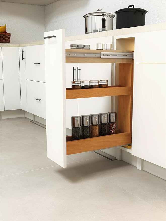 ELYSIAN New 5 inch Width Pull Out Kitchen Slim Storage Cabinet Spice Rack Home Organizer 2025
