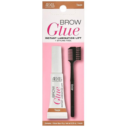 Ardell Brow Glue Taupe with Styling Brush – Tinted Eyebrow Gel for Lamination Lift, All-Day Extreme Hold Brow Gel for Defined & Fluffy Brows, 0.35 oz
