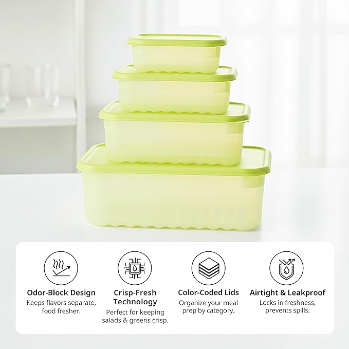 LocknLock HLE5400 Fresh-Block Plastic Food Storage Container with Lid for Fruits, Veggies, Produce, Meal Prep, Leftovers, BPA-Free, Airtight, Leakproof, Microwave, Dishwasher, Freezer-Safe, 1.5L