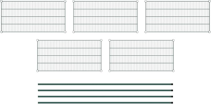 Commercial NSF Listed Green Epoxy Stationary Wire Shelving Kit 21" x 42" x 86", with 5 Shelves Perfect for Warehouse, Walk-in Refrigerator, Freezer, Grocery Store, Restaurant, Dishroom