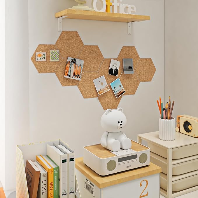 Yenhome 35.8"X118" Cork Board Bulletin Board for Office Decorative Self Adhesive Shelf Liner Large Cork Sheet Roll Renter Friendly Removable Thin Brown Natural Cork Contact Paper Peel and Stick