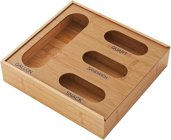 Baggie Organizer For Drawer, Easy Access, 32.5x30.5x7.5cm, Food Storage Bag Organizer, Storage Bag Container, Lightweight Design, For Gallon Quart Sandwich Snack