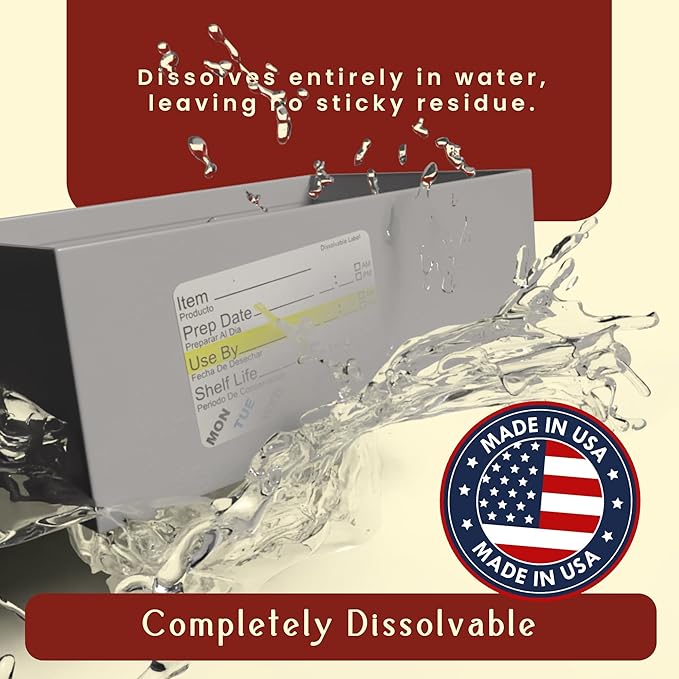InStockLabels Dissolvable Food Labels - 2” x 3” (500 Labels) - Rotation Food Stickers for Kitchen & Restaurant Supplies - Ideal for Jar, Containers and Freezer Storage, Kitchen Stickers