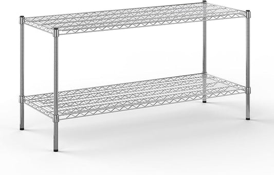 21" Deep x 54" Wide x 27" Height Wire Shelving Kit | 2-Tier | NSF Commercial Storage Rack Unit
