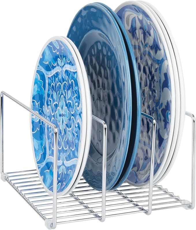 mDesign Baking Tray Rack — Wire Rack for Sorting Trays, Pans and other Cookware Items — Free-Standing Pan Stand for the Kitchen — Chrome
