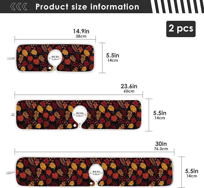 2 PCS Kitchen Sink Splash Guard 14.9 Inch Faucet Mat for Kitchen Sink Bathroom Sink Faucet Absorbing Drip Drain Mat Pad Microfiber Soft Washable Brown Autumn Maple Leaves