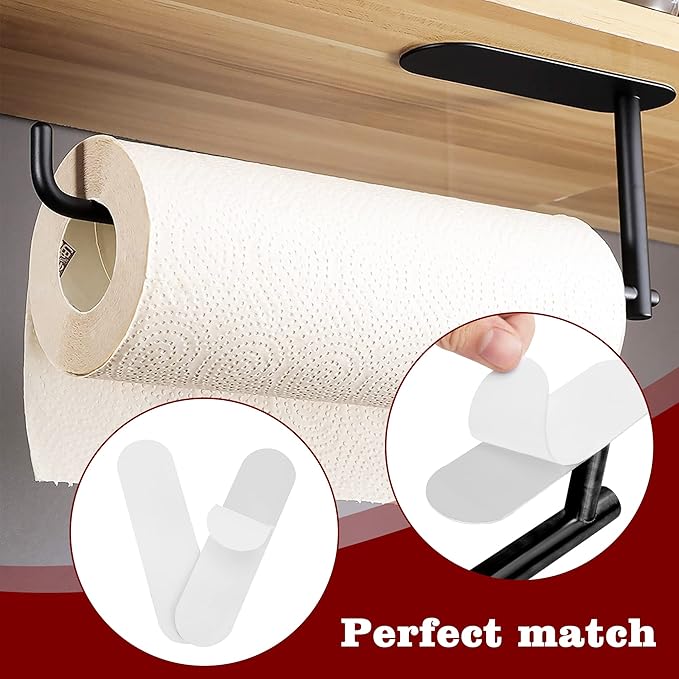 Self Adhesive Strips, Replacement Adhesive Strips Compatible with Self Adhesive Paper Towel Holder, Paper Towel Holder Under Cabinet, 5.7 x 1.6 Inch (2 Pack)