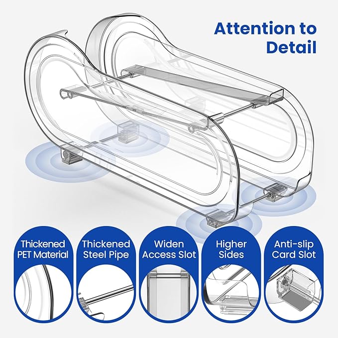 2 Pack Auto-Rolling Soda Can Organizer for Refrigerator/Fridge, Upgraded Soda Can Dispenser & Holder for Pantry Storage 10 Standard Size 12oz/ 11.2oz/ 355ml/ 330ml Drink Short Cans (Clear)