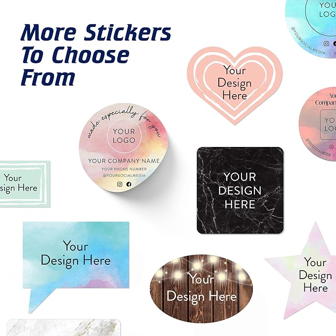 DayStar Custom Signs & Design 125 Vinyl Stickers, Multiple Colors, 1 inch, Round, Self-Adhesive, Glossy Finish, Custom Stickers for Business Logo and Labels, Personalized Stickers, USA