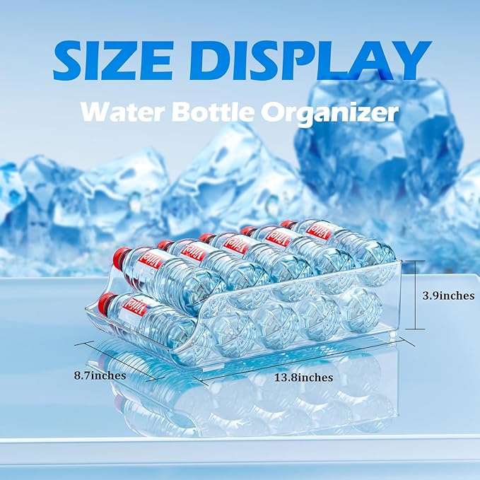Tayuoo Water Bottle Soda Drink for Fridge,Refrigerator Pantry Clear Box Organizer Storge (2 PACK)