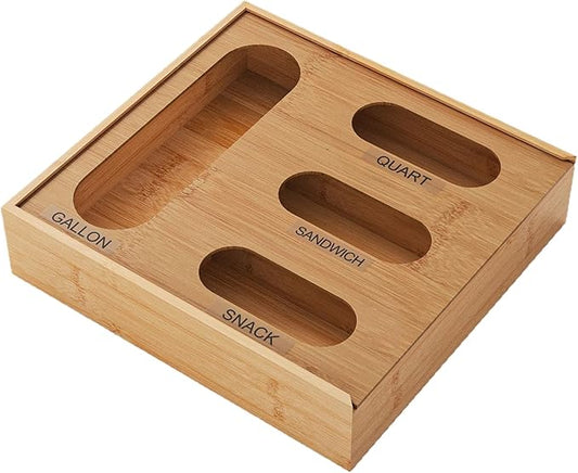 4-in-1 Food Storage Bag Organizer Holder | Kitchen Drawer Storage Organizer For Gallon, Quart, Sandwich, And Snack Bags, Ideal For Cabinets, Closets, Bathrooms, And Tidy Home Organization