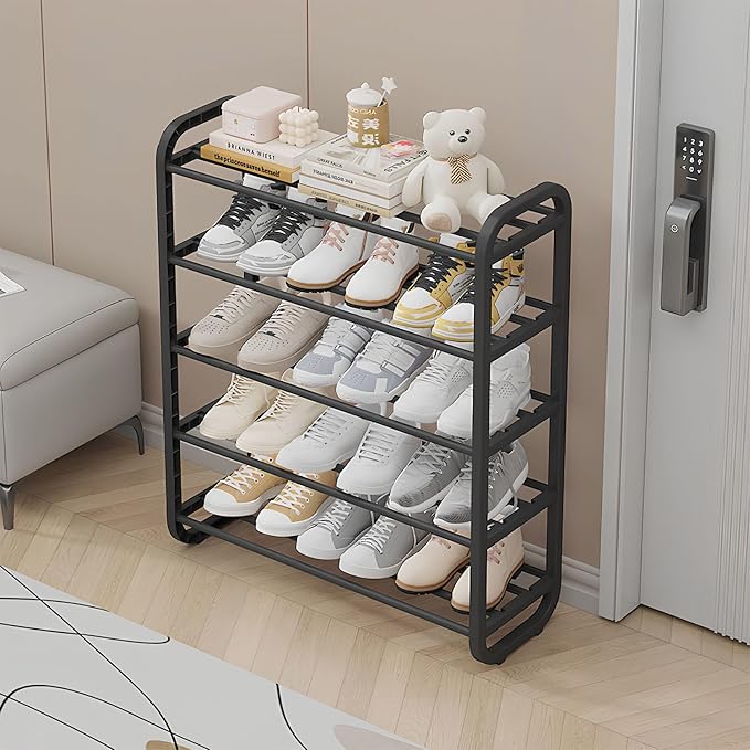 Expandable Shoe Rack Narrow Vertical Organizer Cabinet Sturdy Free Standing Shoe Rack Storage Shelf for Closet, Entryways, Hallways & Living Rooms 5 Tier - 29.5" W Hold 20 Pairs