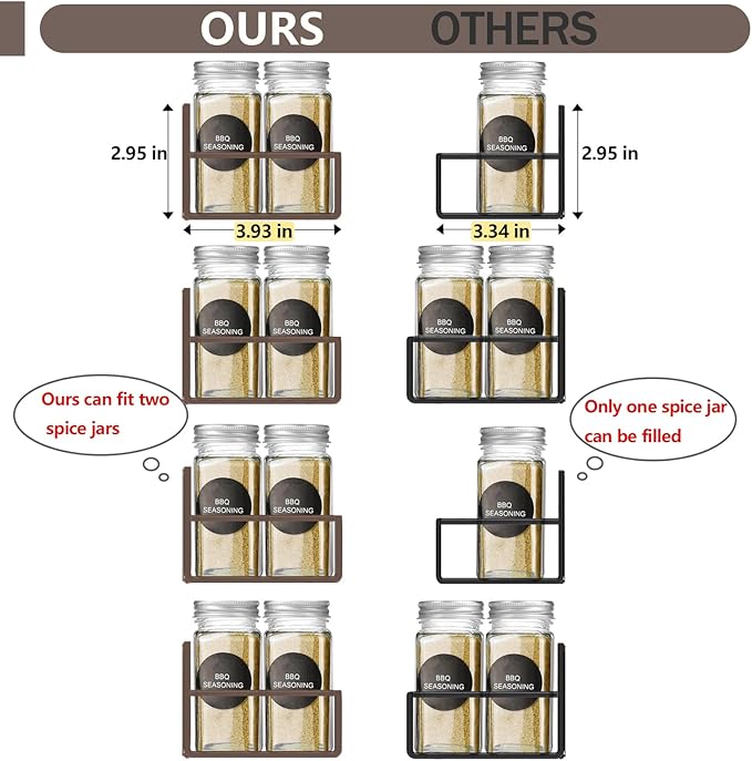 SMRCAD Magnetic Spice Rack for Refrigerator Seasoning Organizer for Spice Fridge Shelf storage Magnetic Shelf with Hook for Oven (4pack-Bronze)