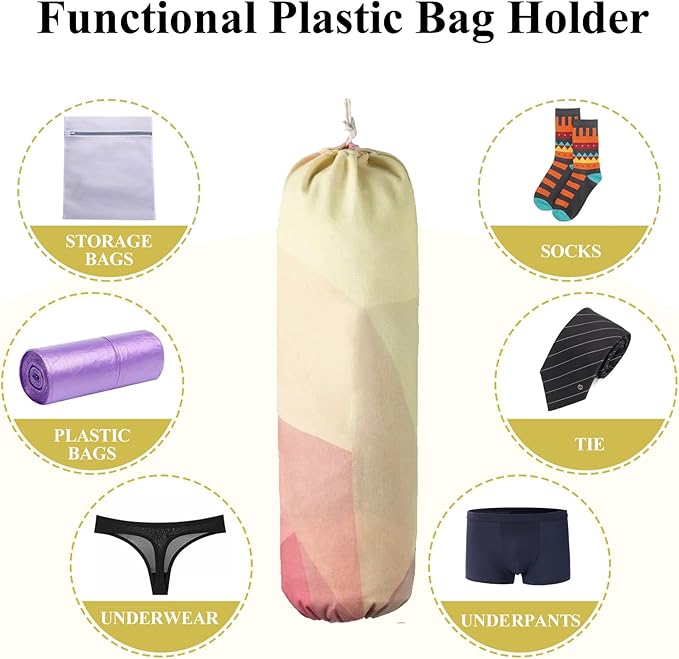 TOGETRUE Plastic Bag Holder, Wall Mount Plastic Bag Organizer Dispenser, Heavy Duty Grocery Bag Storage Holder for Home Kitchen Camper (Gradient)