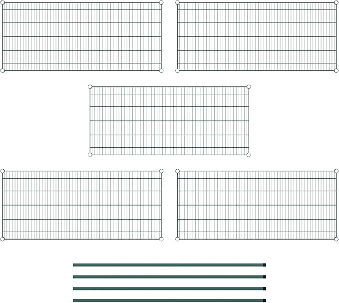 Commercial NSF Listed Green Epoxy Stationary Wire Shelving Kit 24" x 54" x 64", with 5 Shelves Perfect for Warehouse, Walk-in Refrigerator, Freezer, Grocery Store, Restaurant, Dishroom