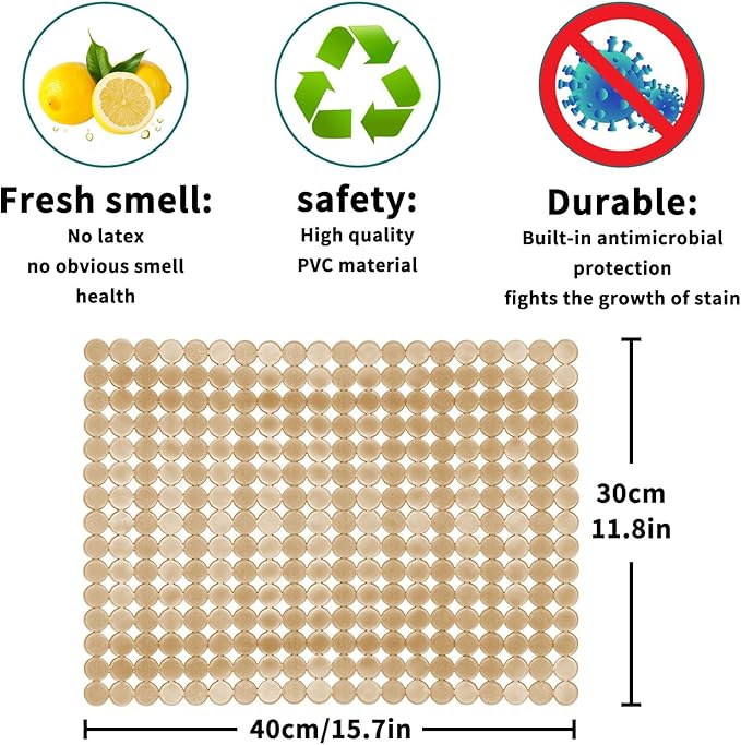 Kitchen Sink Mat for Stainless Steel/Ceramic Sinks,2 Pack Dish Sink Mats for Kitchen Sink with Scissors, Fast Draining,Easy to Clean,DIY Cut,15.7 X 11.8 Inch(Light Yellow)