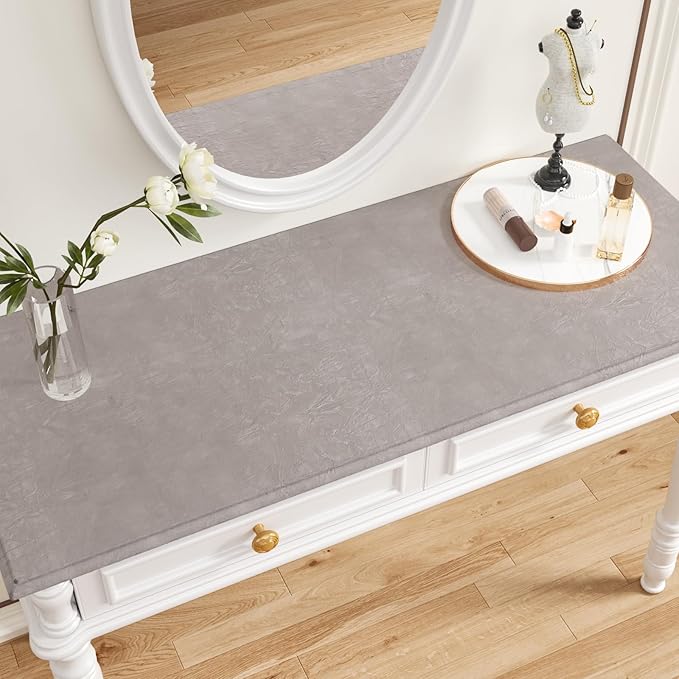 CHIHUT 12''x100'' Light Grey Self Adhesive Velvet Drawer Liner Roll Removable Soft Felt Velvet Flocking Liner for Jewelry Drawer Craft Thick Fabric Peel and Stick Wallpaper for Bedroom Dresser