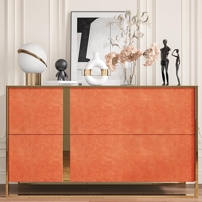 CHIHUT Orange Felt Drawer Liner for Jewelry Box Lining Dresser Creased Soft Orange Self Adhesive Fabric Thick Velvet Wallpaper Peel and Stick Fabric Felt Sheets Roll for Cabinets Art Crafts 12"x472"