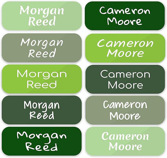 KYTRA Personalized Name Labels for Kids 120 Stickers for Daycare & School Supplies, Clothes, Toys, Lunchboxes and More - Waterproof, Laundry, Dishwasher & Microwave Safe, Made in USA (Forest)