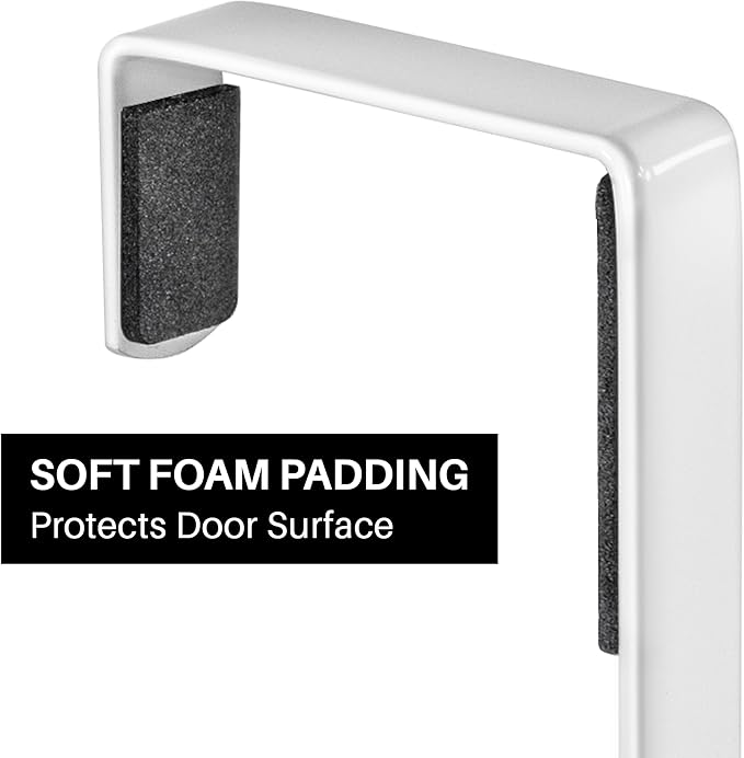 LYNK Professional® Home™ Over Door Hooks Rack - 9 Hook Over Door Hanger - Over Door Towel Rack - Hanging Towels or Clothes - Bathroom, Bedroom or Laundry Room - Lifetime Ltd. Warranty - White