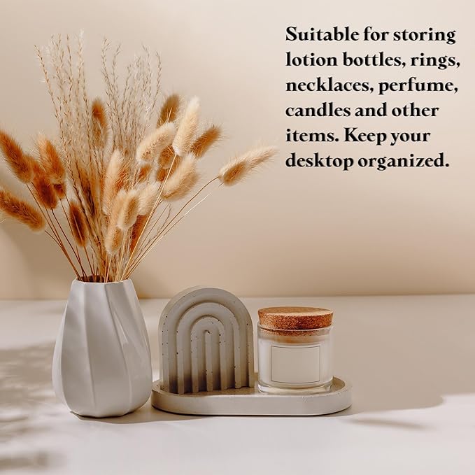 uxcell Bathroom Vanity Tray, 11.8" x 5" Oval Silicone Soap Dispenser Trays, Shatterproof Kitchen Sink Organizer for Soaps Keys Candle Trinket, Marble Black