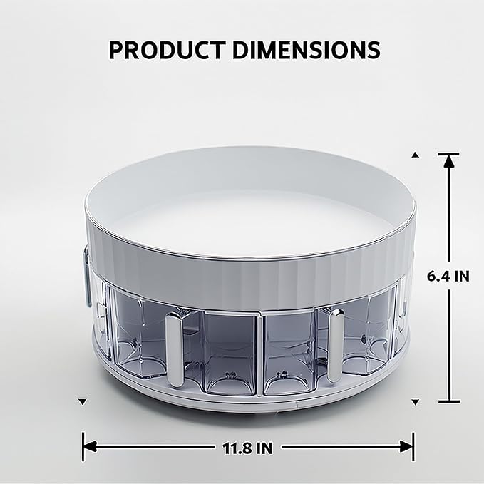 Single Tier Lazy Susan, 12 Inch Plastic Rotating Organizer Tray - Space Saving for Kitchen Cabinet, Refrigerator, Bathroom