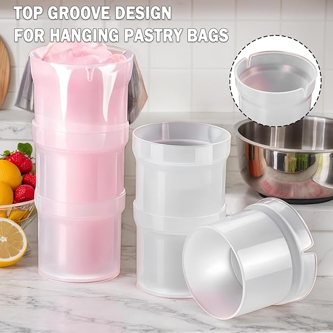 Pastry Piping Bag Holder Stand for Filling, Translucent Clear Plastic Cream Icing Bag Rack, Cake Decorating Tools (1 Pcs)