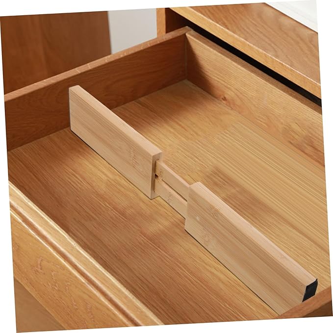 CHILDWEET Bamboo Drawer Dividers Retractable Separator Home Organization Expandable Drawer Partition