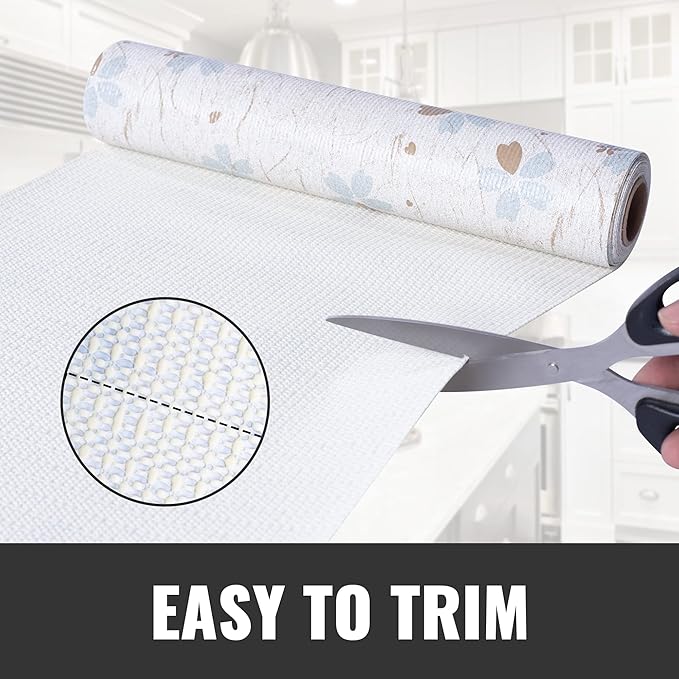 Ray Star Cabinet Liner, 18Inch X 4 Feet Waterproof Shelf Liners for Kitchen Cabinets Non-Adhesive Floral Non Slip Grip Liner Pantry Cupboard Drawer (Set of 6 Rolls, Total of 24 Ft) Signature Delivery