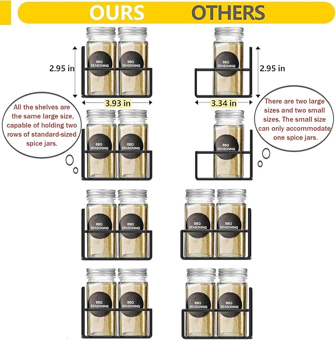 SMRCAD Magnetic Spice Rack for Refrigerator Seasoning Organizer for Spice Fridge Shelf storage Magnetic Shelf with Hook for Oven(4pack-White)