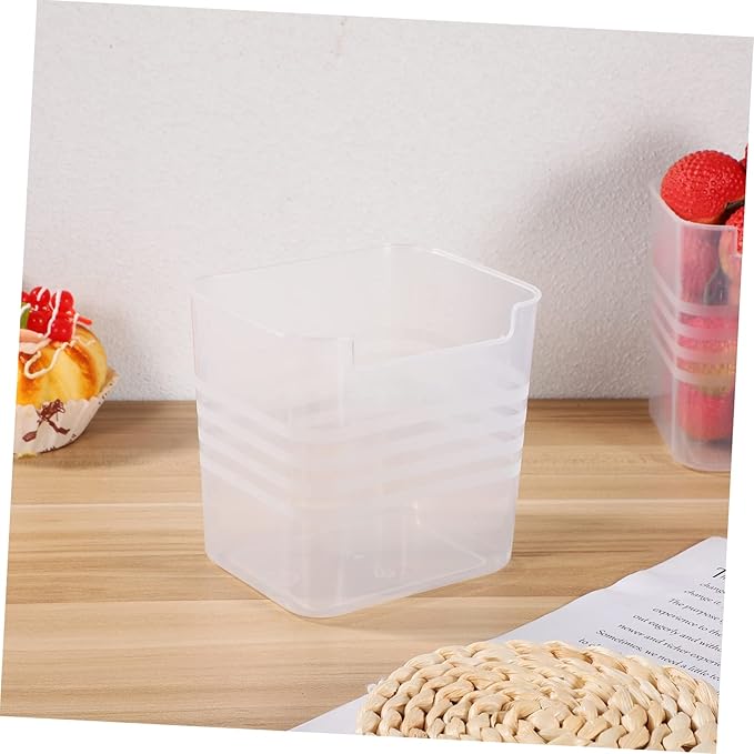 GLEAVI 1set Translucent Refrigerator Organizer Box for Fresh Keeping Vertical Storage for Kitchen and Pantry Condiment and Snack Storage Bins 2pcs
