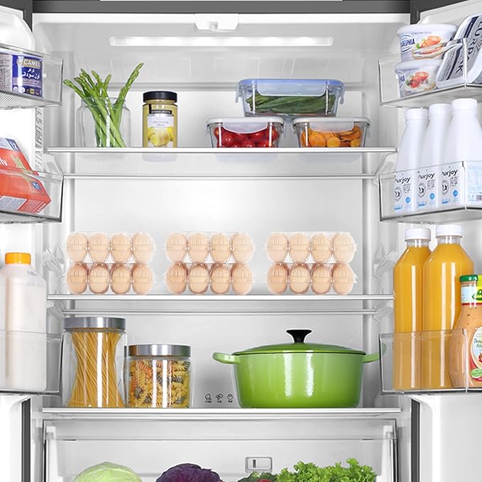 50 Pack Plastic Egg Cartons Cheap Bulk,12 Count Clear Empty Egg Cartons for Fresh Chicken Eggs,2x6 Grids Reusable Egg Trays for Refrigerator Storage, Chicken Farm, Markets Display