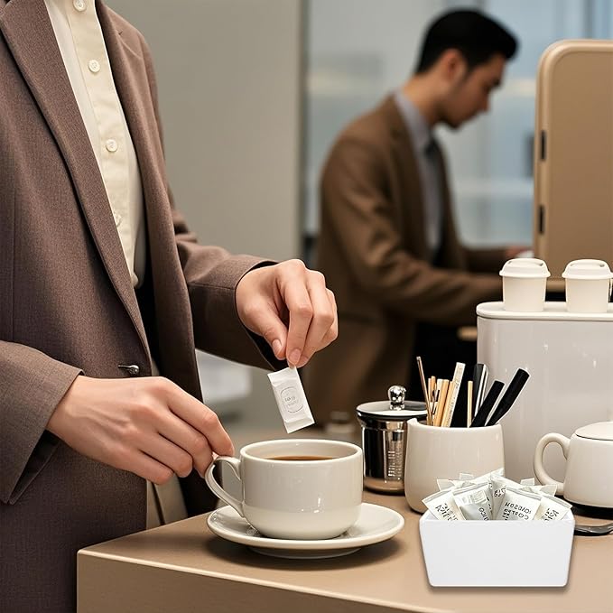Sugar Dispenser, Set Of 6 Ceramic Sugar Packet Holders Tea Bag Organizer Holder,5 Oz Sugar Packet Organizer Sugar Holder, Sugar Holder For Coffee Bar Sugar Caddy For Table, Office, Hotel, Restaurant
