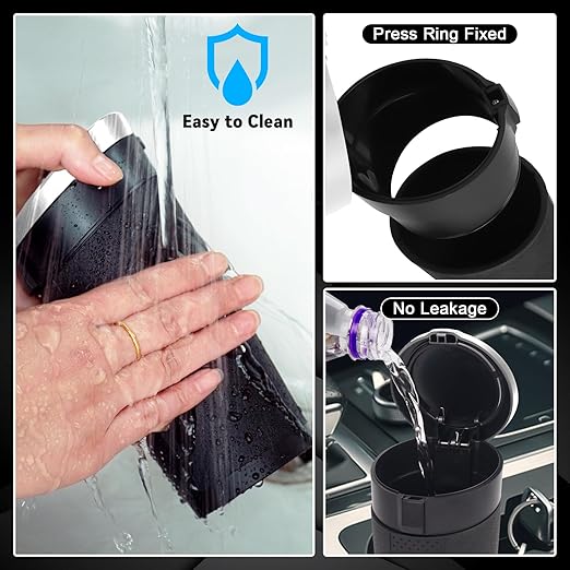 Car Trash Can Bin with Lid - 2 Packs Mini Car Garbage Can Cup Holder-Silver Small Leakproof Vehicle Trash Garbage Can Bin-Automotive Car Organizers and Storage for Back Seat SUV Truck Accessories