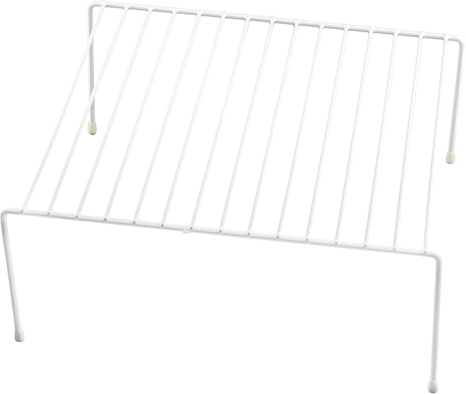 YBM HOME White Wire Cabinet Helper Shelf Organizer and Storage Rack Helper for Kitchen, Expandable Kitchen Counter and Cabinet Shelf (1, 16" L x 9.75" W x 5.5" H)