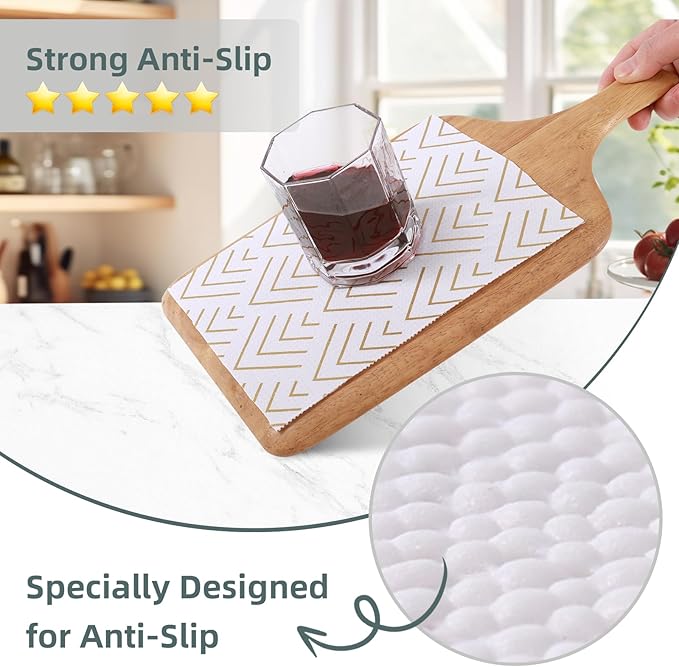Shelf Liner for Kitchen Cabinets Non Adhesive Drawer Liner Non-Slip Thickened Shelf Liner Paper Strong Easy to Clean for Tool Box Refrigerator with Knife and Tape Measure, Gold Arrow, 11.8 x 472 in