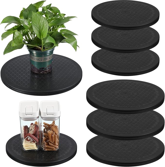 8 Pcs Lazy Susan Turntable Organizer 10 Inch 12 Inch Lazy Susan Turntable Heavy Duty Rotating Swivel Stand with Steel Ball Bearings for Flat Panel Monitors, Potted Plants, TV's, Sculpture, Speakers