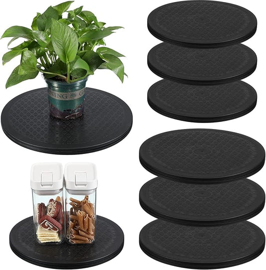 8 Pcs Lazy Susan Turntable Organizer 10 Inch 12 Inch Lazy Susan Turntable Heavy Duty Rotating Swivel Stand with Steel Ball Bearings for Flat Panel Monitors, Potted Plants, TV's, Sculpture, Speakers