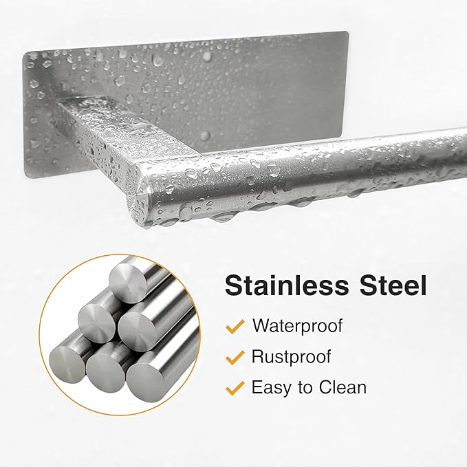 Paper Towel Holder Under Cabinet: Self-Adhesive or Drilling Paper Towel Dispenser - Stainless Steel Paper Towel Roll Holder Under Counter