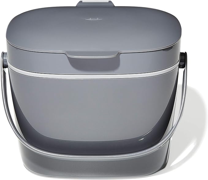 OXO Good Grips EASY-CLEAN COMPOST BIN - CHARCOAL - 1.75 GAL/6.62 L