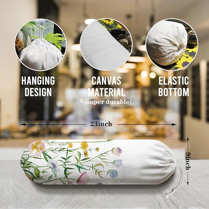 Plastic Bag Organizer, Wilde Flower Plastic Bag Holder, Shopping Bags Carrier for Home Kitchen Traveling Camping, Kitchen Housewarming Gifts for Women Family Friends Grandma Mom