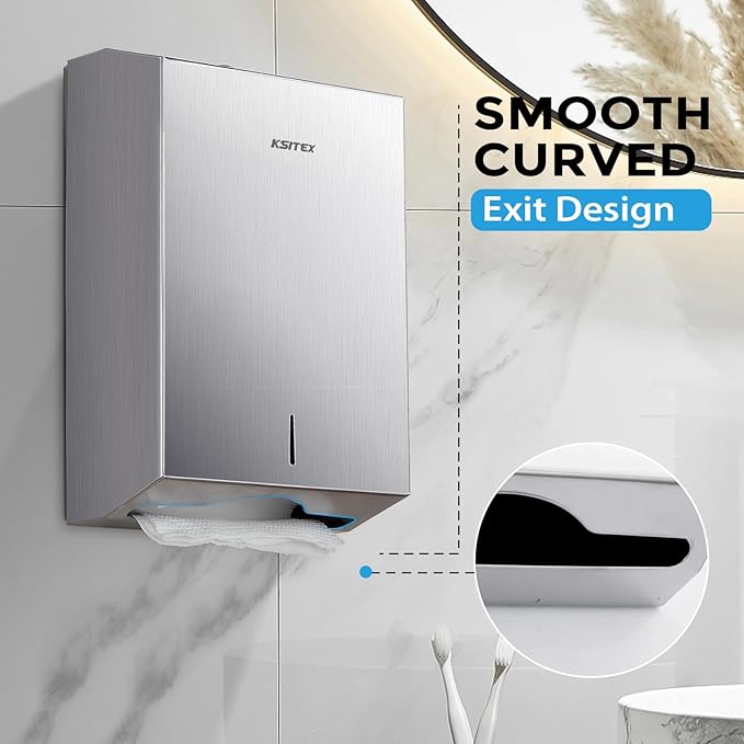 Paper Towel Holder Dispenser Wall Mount 2PCS, Stainless Steel Paper Towel Dispenser, Toilet Paper Napkin Holder, C Fold Multifold Trifold Paper Towel Dispenser, Hand Towel Dispenser for Commercial