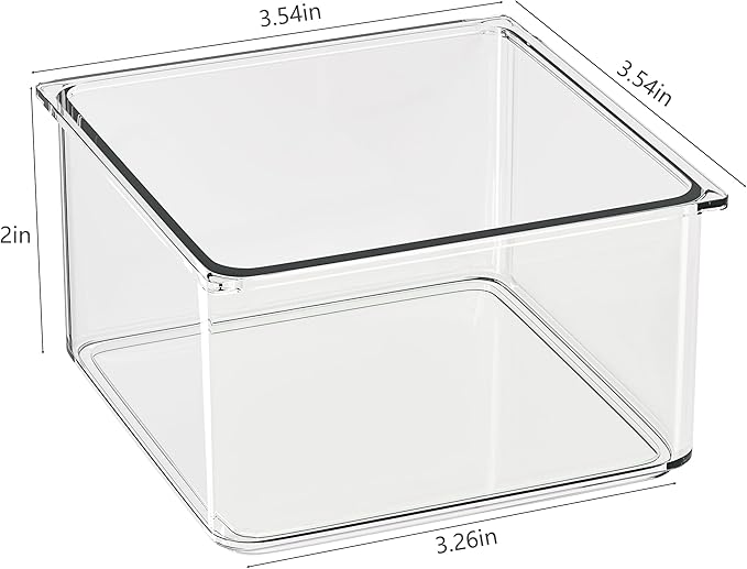 Hudgan 24 Pcs Small Drawer Organizer BinsSet, Stackable Drawer Divider Trays for Makeup Vanity, Bathroom, Office Desk, Straight Sides Tray Perfect for Craft Supplies, Cosmetics