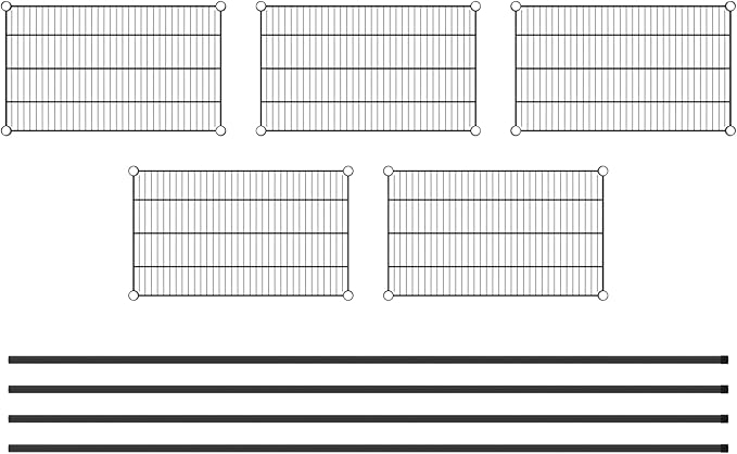 Commercial NSF Listed Black Epoxy Stationary Wire Shelving Kit 18" x 30" x 96", with 5 Shelves Perfect for Warehouse, Walk-in Refrigerator, Freezer, Grocery Store, Restaurant, Dishroom