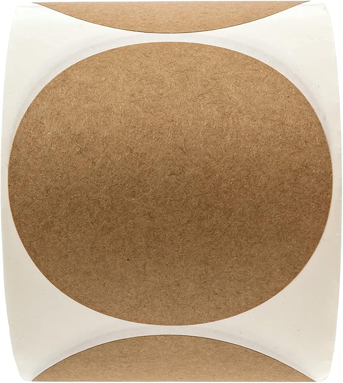 3" Natural Brown Kraft Stickers / 500 Blank Kraft Circle Labels/DIY Round Canning Labels/Made in The USA