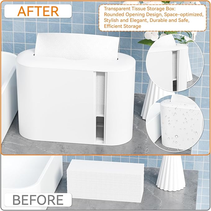 Yieach Touchless Paper Towel Dispenser for Countertop,Home,Bathroom and Kitchen,White Commercial Multifold Paper Towel Dispenser for Z-fold,Folded,Trifold,Napkin,C fold,Tri Fold Hand Towels Holder
