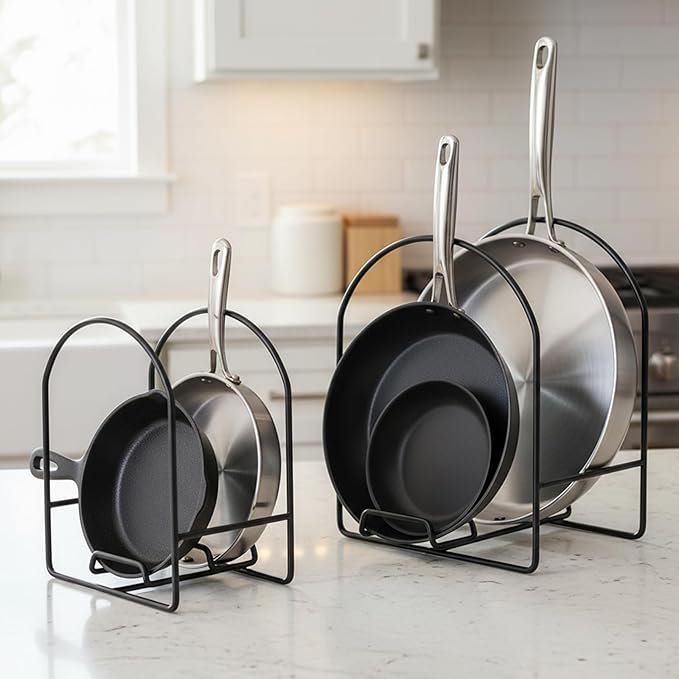 4 Packs Black Kitchen Plate Holder for Cabinet 2 Large 2 Small Dinner Dish Plate Organizer Rack Upright Dish Drying Racks Metal Dishes Racks Stand