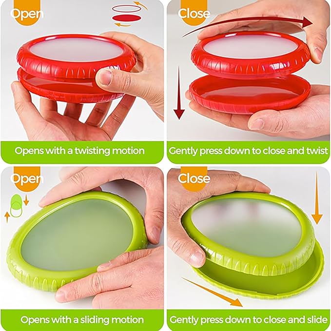 XJYWSH Avocado Saver and Onion Storage, Tomato Holder, Silicone Fruit and Vegetable Storages For Fridge, Reusable Holder For Food Storage, Suitable for Garlic, Cheese, Lemons, and Potatoes