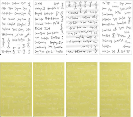 276 Pcs Preprinted Pantry Labels for Containers, Waterproof Spice and Food Stickers, Kitchen Organization Labels for Jars Bins and Seasoning Containers Easy Peel and Stick